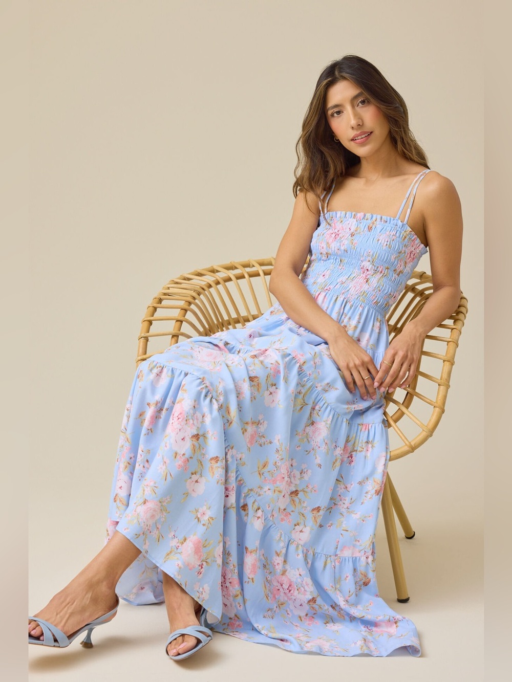 Altar'd State Floral Smocked Maxi Dress